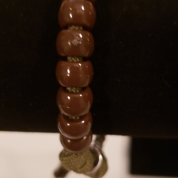 NEW! Rosary Bracelet HANDMADE Brown on Olive - Picture 7 of 9